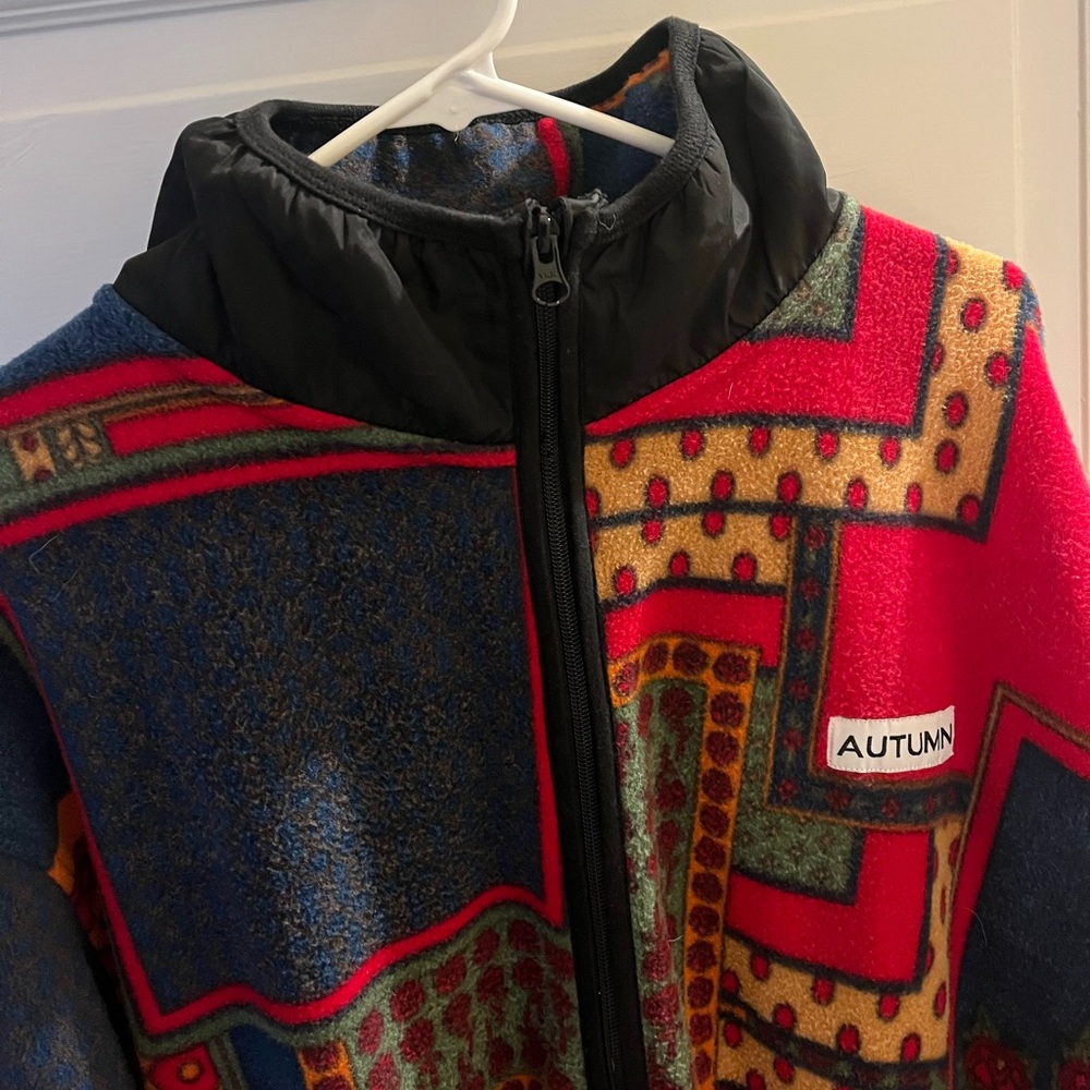 Autumn Pattern Fleece Zip XL